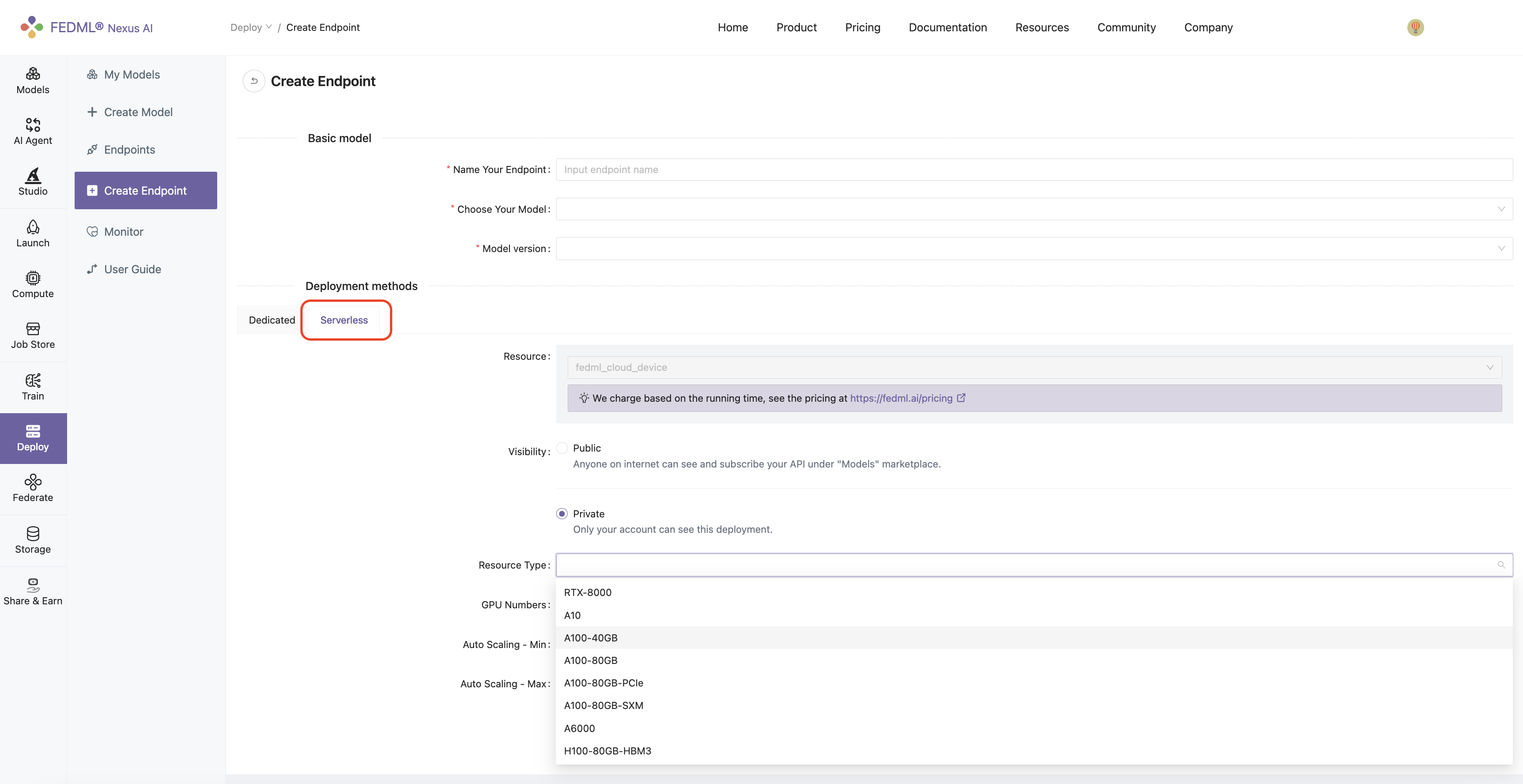 Create Endpoint